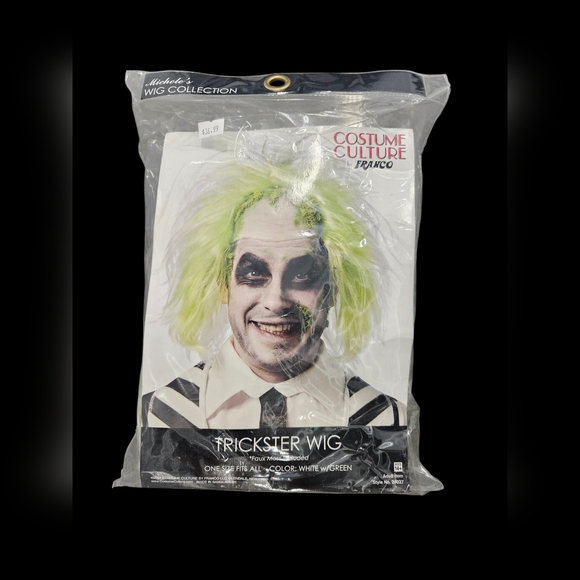 Trickster Wig with Neon Green Hair BEETLEJUICE - Picture 1 of 4